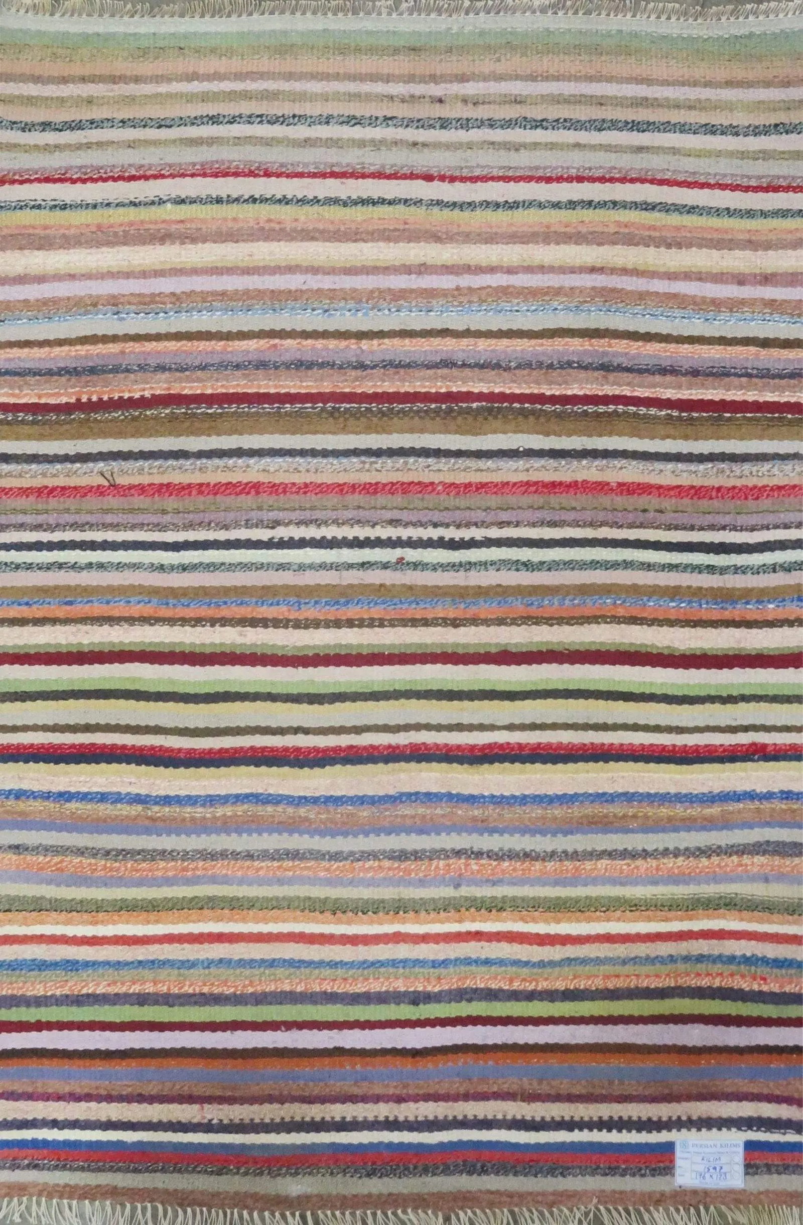 One Of The Kind Authentic Hand-Knotted Sanandaj Vintage Kilim 5'0" X 4'0": ABC Rugs Kilims Collection Sanandaj Seneh, Vintage Kilim Collection And Modern Colorful Hand-Knotted Area Kilim With Natural Wool And Cotton 5'0" X 4'0" (Abc-Per-1547) (Multi Color) Hand knotted and m