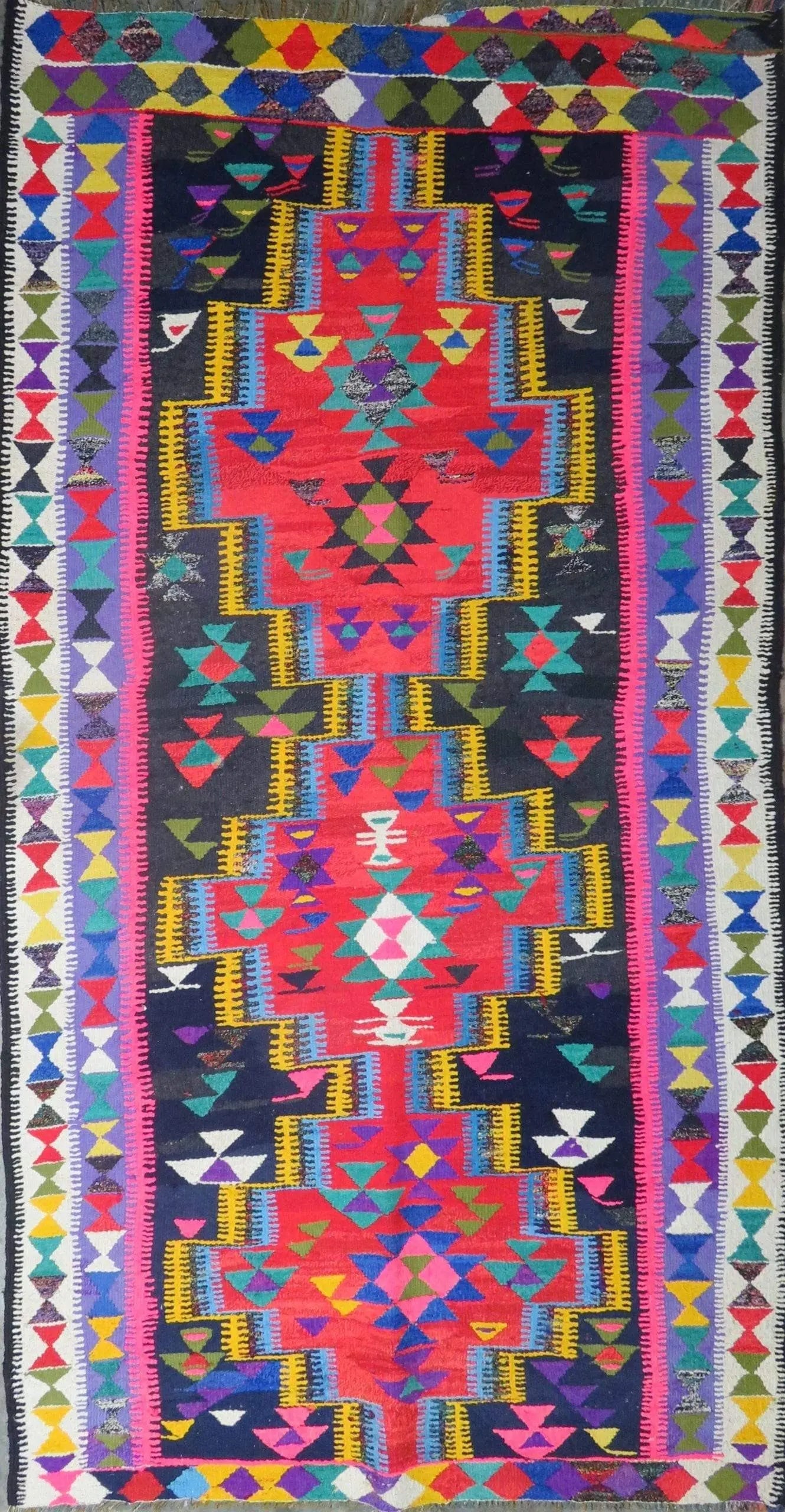 One Of The Kind Authentic Hand-Knotted Sanandaj Vintage Kilim 10'0" X 5'0": ABC Rugs Kilims Collection Sanandaj Seneh, Vintage Kilim Collection And Modern Hand-Knotted Area Kilim With Natural Wool And Cotton 10'0" X 5'0" (Abc-Per-1623) (Multi Color) Hand knotted and meticulou