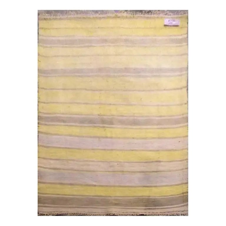 One Of The Kind Authentic Sanandaj Hand-Knotted Kilim 6'6" X 3'2": ABC Rugs Kilims Collection Sanandaj Hand-Knotted Kilim Made With Natural Wool And Cotton 200 X 98 Cm (Abc1550) (Yellow, Brown) Hand knotted and meticulously crafted by Sanandaj artisans, this stunning