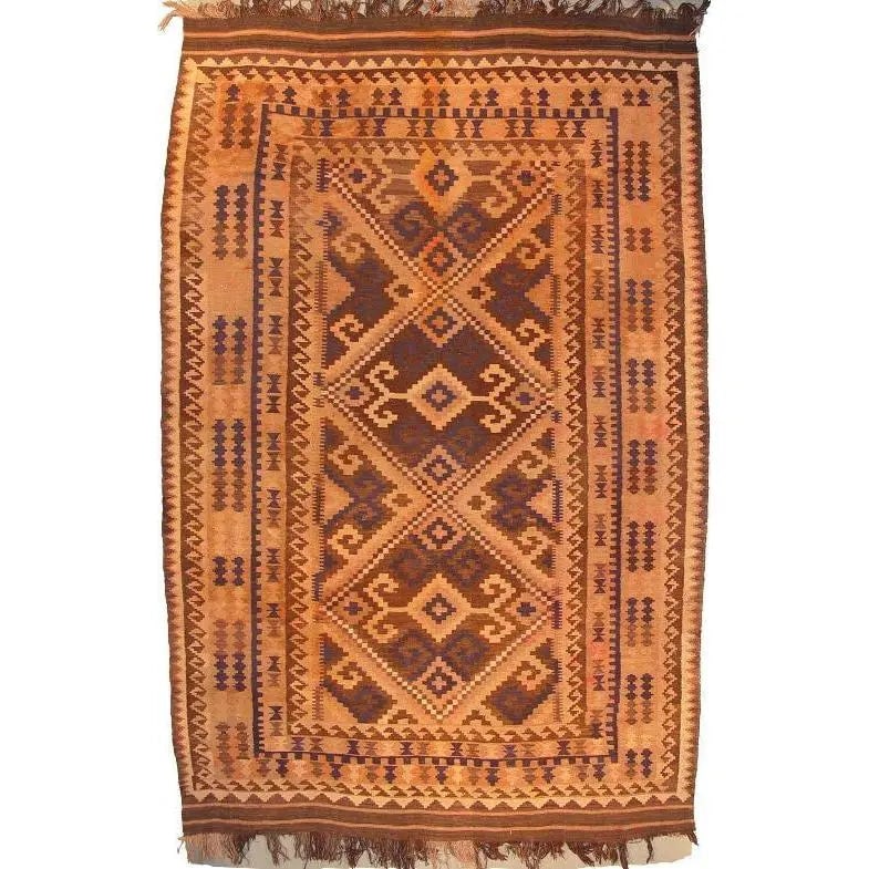One Of The Kind Afghani Hand-Knotted Kilim 12'0" X 7'9": ABC Rugs Kilims Collection One Of The Kind Vegetable Dye Afghani Hand-Knotted Kilim Maimana Hand Knotted 12' 0" X 7' 9". Hand knotted and meticulously crafted by Afghan artisans, this stunning Kilim H