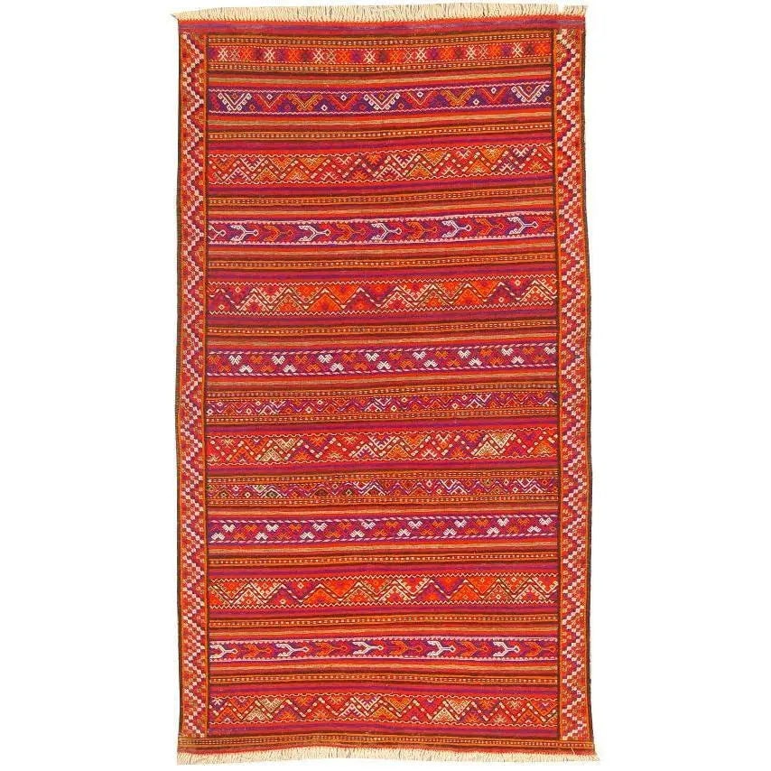 One Of The Kind Mashad Persian Kilim 8'10" X 4'11": ABC Rugs Kilims Collection Mashad Persian Kilim Collection And Modern Colorful Hand-Knotted Multi Area Kilim With Natural Wool And Cotton 8'10" X 4'11" Abck00269 Hand knotted and meticulously crafted 