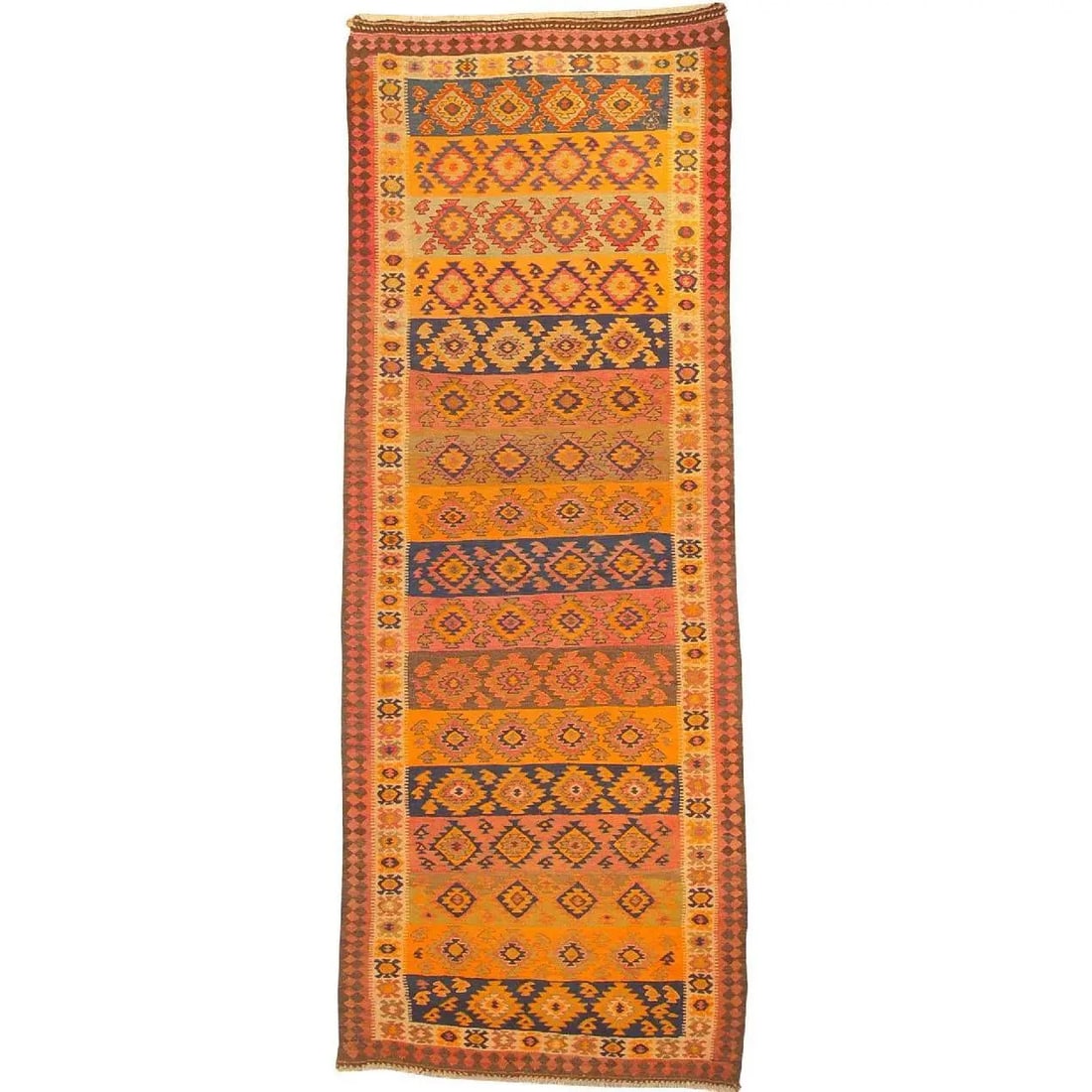 One Of The Kind Gazvin Persian Kilim 12'0" X 4'5" (1 of 1)