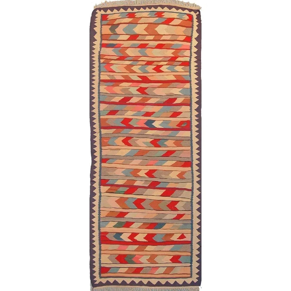 One Of The Kind Gazvin Persian Kilim 10'5" X 3'11" (1 of 1)