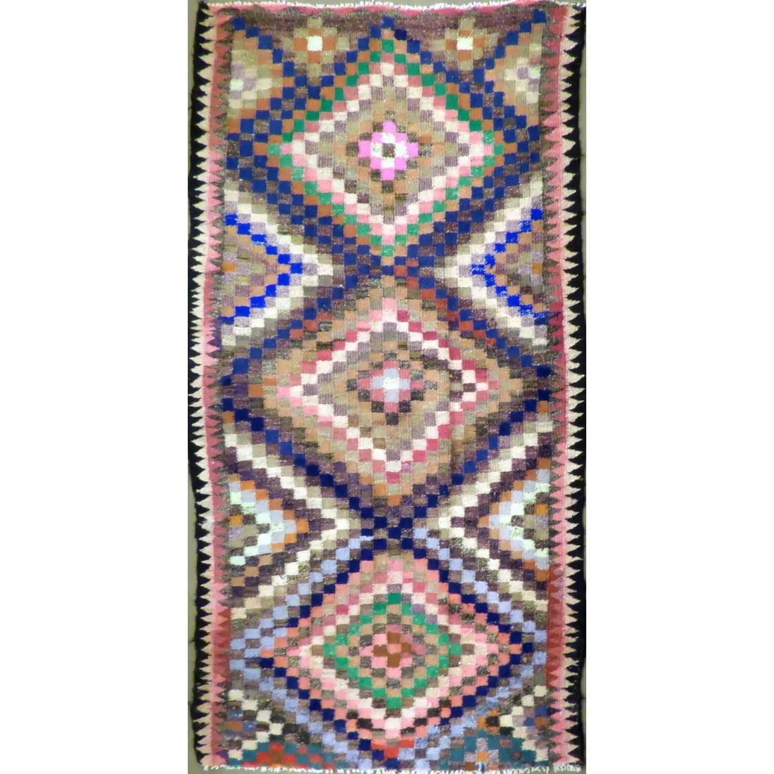 One Of The Kind Authentic Hand-Knotted Sanandaj Vintage Kilim 8'4" X 4'6": ABC Rugs Kilims Collection Authentic Hand-Knotted Sanandaj Vintage Kilims Natural Wool Seneh Collection Area Kilim 8'4" X 4'6" (Abckg1062) (Multi Color) Hand knotted and meticulously crafted by Sanand