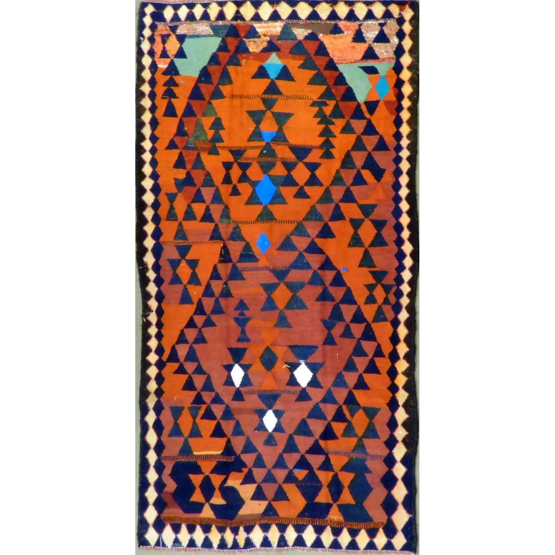 One Of The Kind Authentic Hand-Knotted Sanandaj Vintage Kilim 8'10" X 4'9": ABC Rugs Kilims Collection Authentic Hand-Knotted Sanandaj Vintage Kilims Natural Wool Seneh Collection Area Kilim 8'10" X 4'9" (Abckg1090) (Multi Color) Hand knotted and meticulously crafted by Sanan