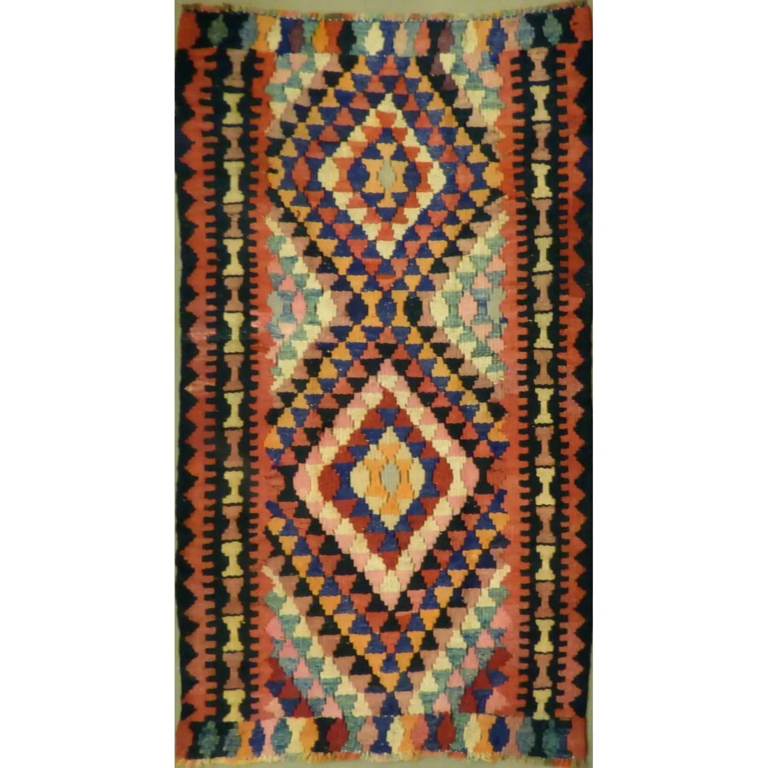 One Of The Kind Authentic Hand-Knotted Sanandaj Vintage Kilim 7'8" X 4'1": ABC Rugs Kilims Collection Authentic Hand-Knotted Sanandaj Vintage Kilims Natural Wool Seneh Collection Area Kilim 7'8" X 4'1" (Abckg1006) (Multi Color) Hand knotted and meticulously crafted by Sanand