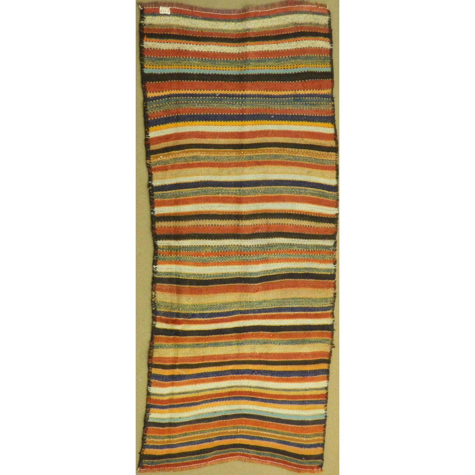 One Of The Kind Authentic Hand-Knotted Sanandaj Vintage Kilim 7'8" X 3'6": ABC Rugs Kilims Collection Authentic Hand-Knotted Sanandaj Vintage Kilims Natural Wool Seneh Collection Area Kilim 7'8" X 3'6" (Abckg1118) (Multi Color) Hand knotted and meticulously crafted by Sanand