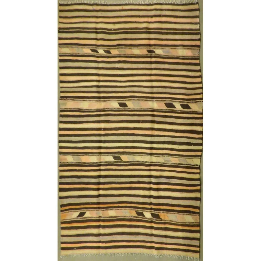 One Of The Kind Authentic Hand-Knotted Sanandaj Vintage Kilim 7'6" X 4'3": ABC Rugs Kilims Collection Authentic Hand-Knotted Sanandaj Vintage Kilims Natural Wool Seneh Collection Area Kilim 7'6" X 4'3" (Abckg1011) (Multi Color) Hand knotted and meticulously crafted by Sanand