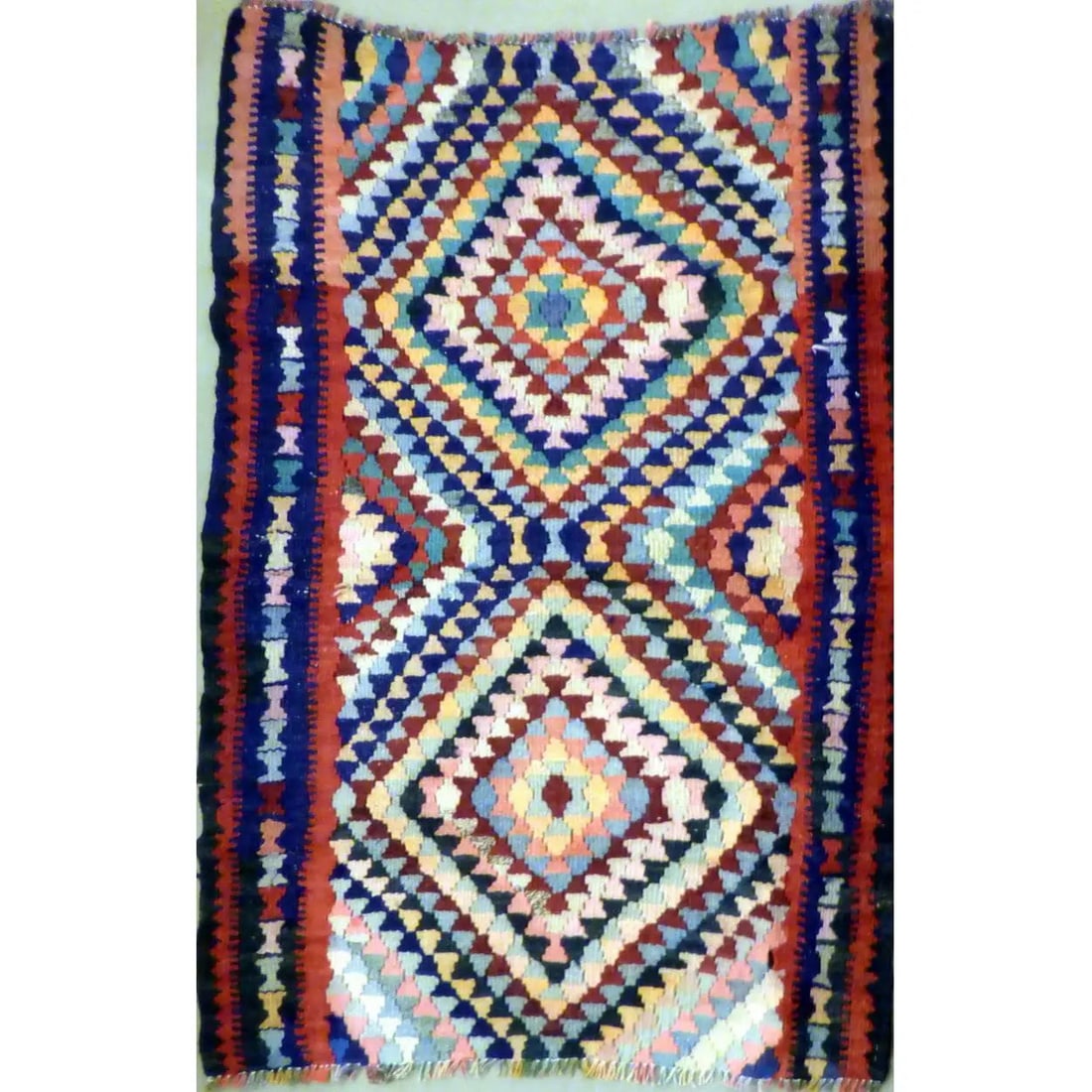 One Of The Kind Authentic Hand-Knotted Sanandaj Vintage Kilim 6'1" X 4'3": ABC Rugs Kilims Collection Authentic Hand-Knotted Sanandaj Vintage Kilims Natural Wool Seneh Collection Area Kilim 6'1" X 4'3" (Abckg1052) (Multi Color) Hand knotted and meticulously crafted by Sanand