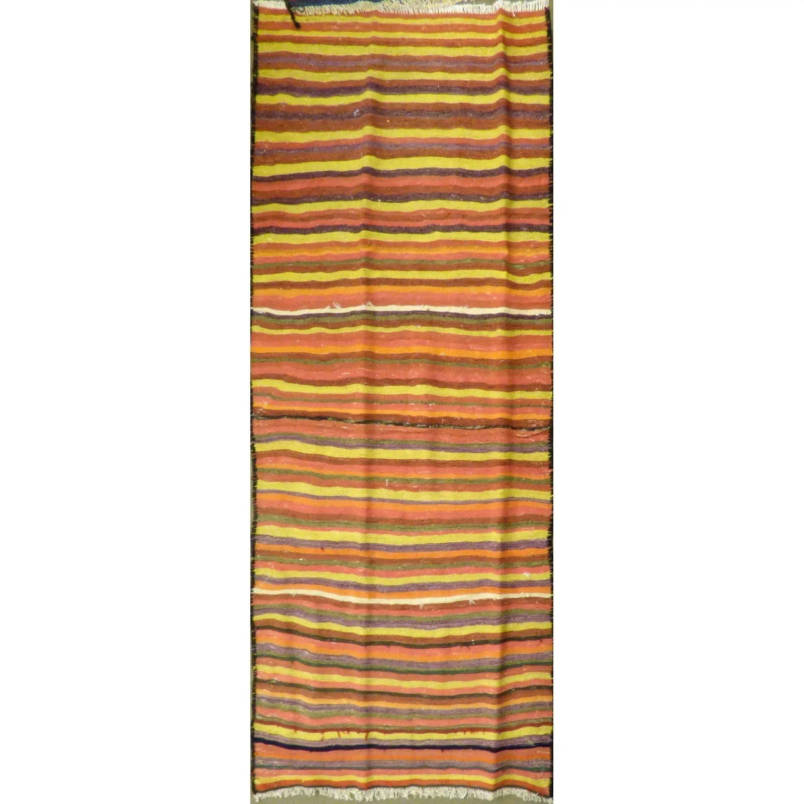 One Of The Kind Authentic Hand-Knotted Sanandaj Vintage Kilim 8'5" X 3'6": ABC Rugs Kilims Collection Authentic Hand-Knotted Sanandaj Vintage Kilims Natural Wool Seneh Collection Area Kilim 8'5" X 3'6" (Abckg1020) (Multi Color) Hand knotted and meticulously crafted by Sanand