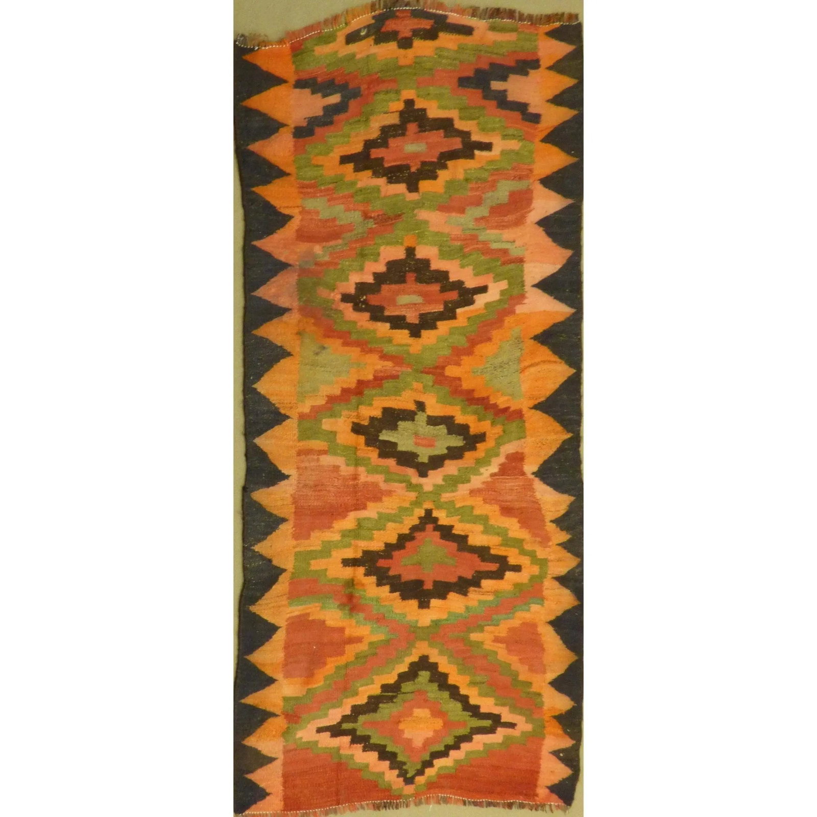 One Of The Kind Authentic Hand-Knotted Sanandaj Vintage Kilim 8'2" X 4'7": ABC Rugs Kilims Collection Authentic Hand-Knotted Sanandaj Vintage Kilims Natural Wool Seneh Collection Area Kilim 8'2" X 4'7" (Abckg1110) (Multi Color) Hand knotted and meticulously crafted by Sanand