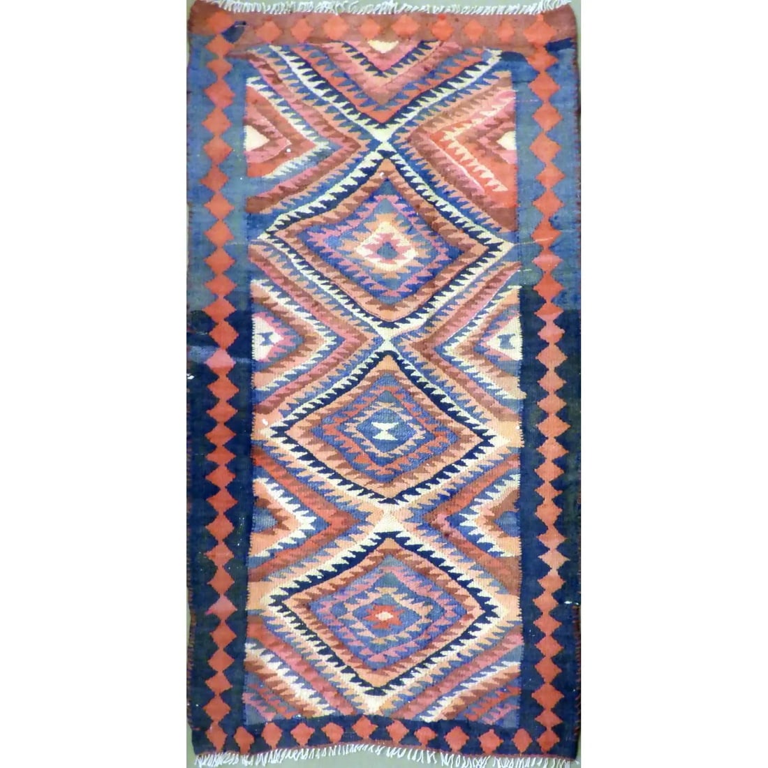 One Of The Kind Authentic Hand-Knotted Sanandaj Vintage Kilim 7'2" X 3'11": ABC Rugs Kilims Collection Authentic Hand-Knotted Sanandaj Vintage Kilims Natural Wool Seneh Collection Area Kilim 7'2" X 3'11" (Abckg1054) (Multi Color) Hand knotted and meticulously crafted by Sanan