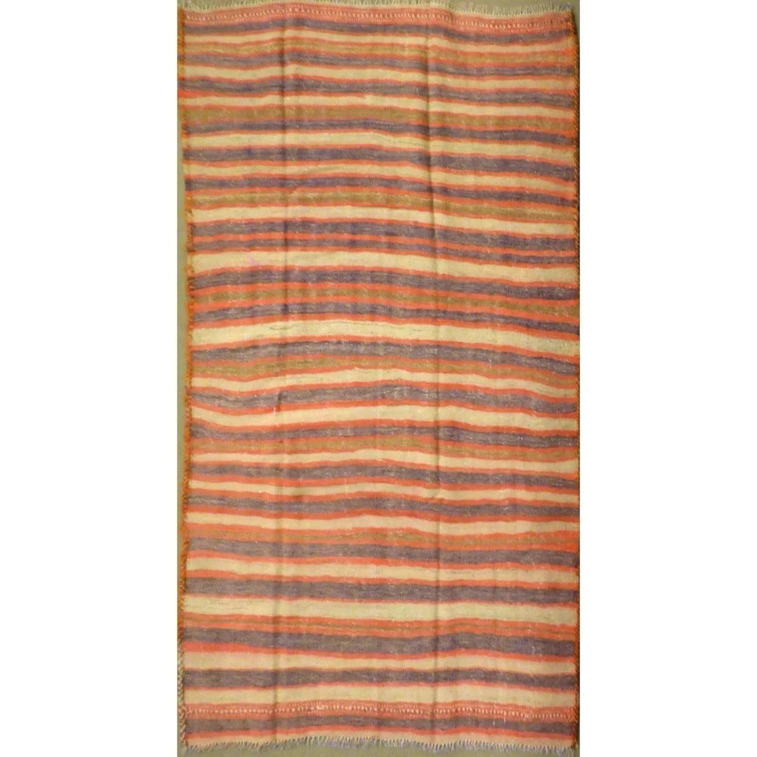 One Of The Kind Authentic Hand-Knotted Sanandaj Vintage Kilim 6'8" X 3'11": ABC Rugs Kilims Collection Authentic Hand-Knotted Sanandaj Vintage Kilims Natural Wool Seneh Collection Area Kilim 6'8" X 3'11" (Abckg1007) (Multi Color) Hand knotted and meticulously crafted by Sanan