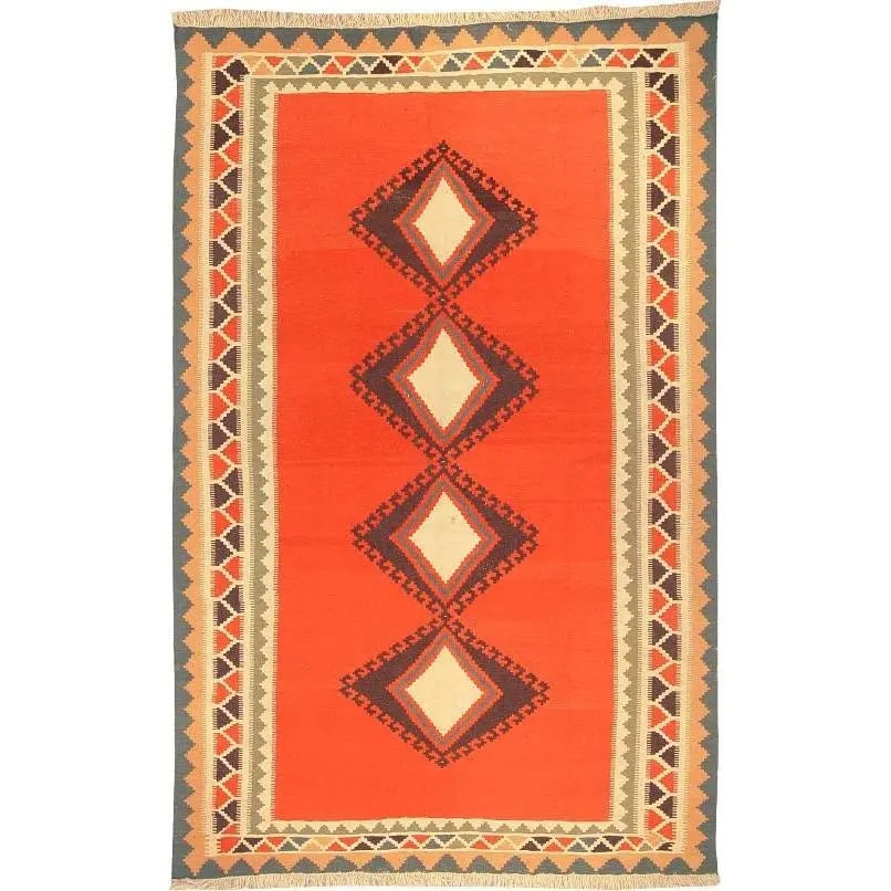 One Of The Kind Ardabil Persian Kilim 9'8" x 6'1": ABC Rugs Kilims Collection Ardabil Persian Kilim Collection And Modern Colorful Hand-Knotted Multi Area Kilim With Natural Wool And Cotton 9'8" X 6'1" Abck00078 Hand knotted and meticulously crafted b