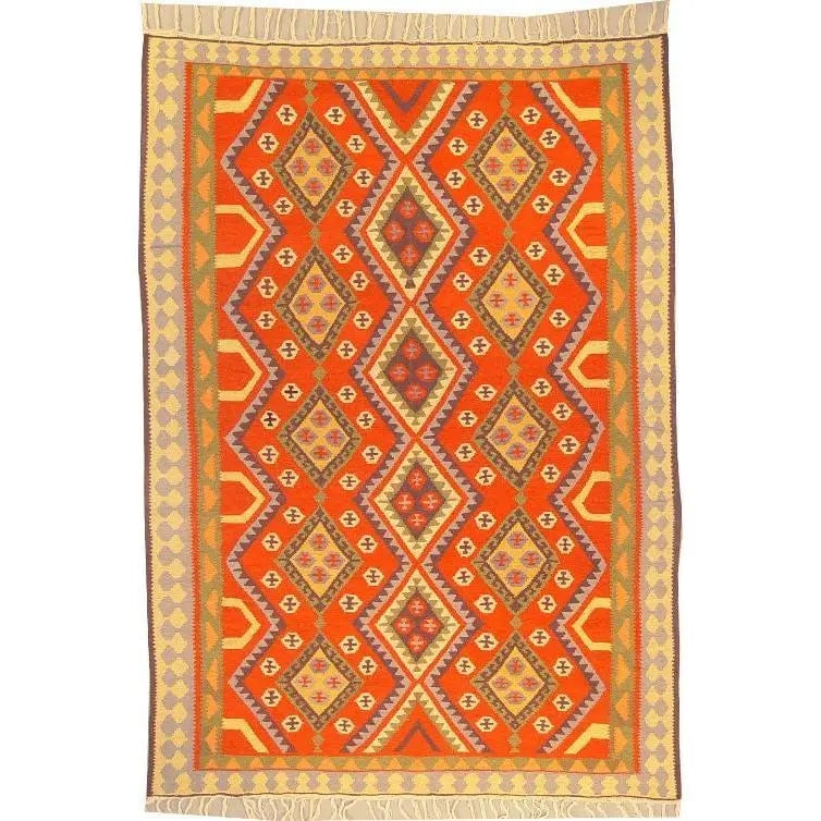 One Of The Kind Ardabil Persian Kilim 9'2" x 6'2": ABC Rugs Kilims Collection Ardabil Persian Kilim Collection And Modern Colorful Hand-Knotted Multi Area Kilim With Natural Wool And Cotton 9'2" X 6'2" Abck00284 Hand knotted and meticulously crafted b