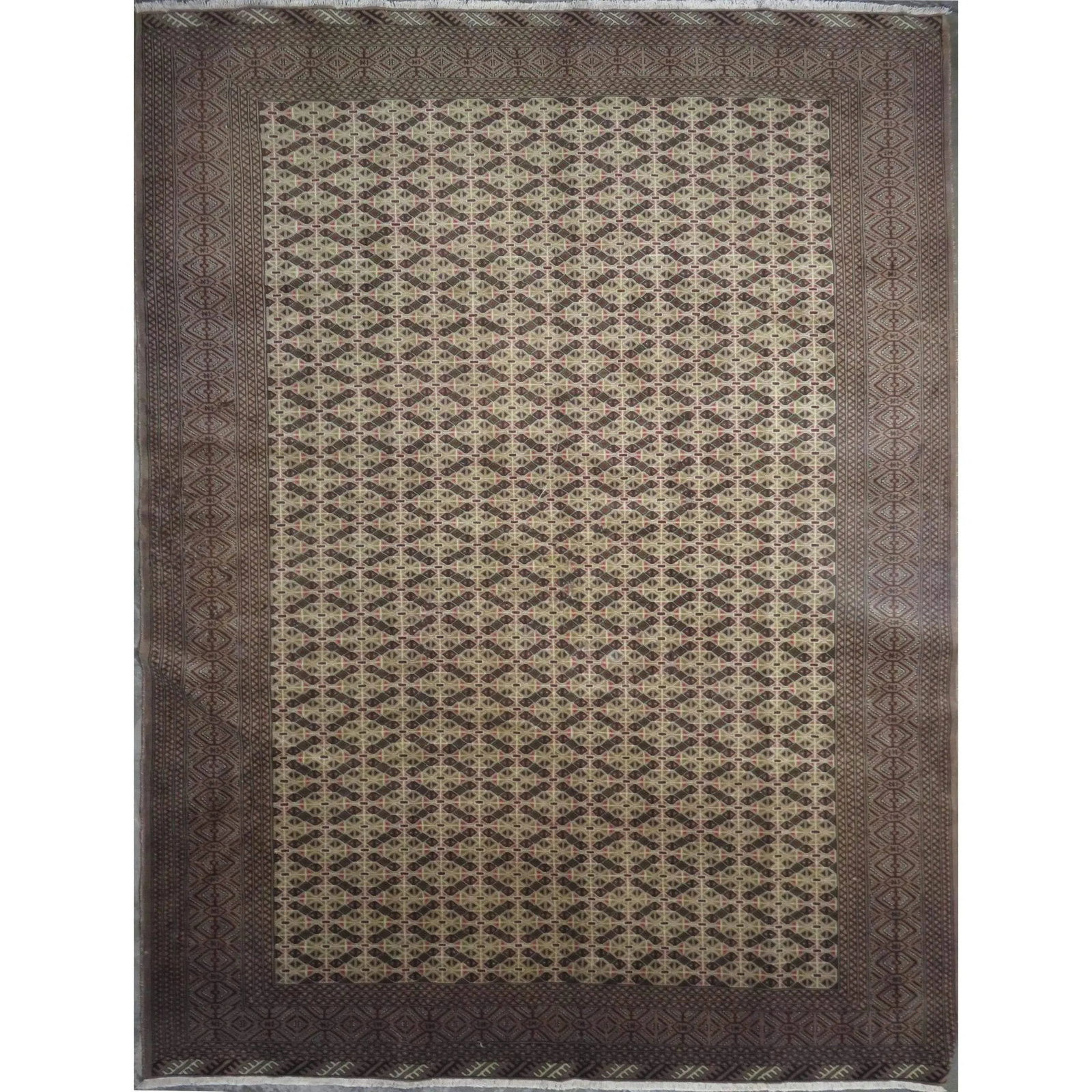 One Of The Kind Hand-Knotted Persian Wool Rug _ Luxurious Vintage Design, 11'1" x 8'0", Artisan (1 of 1)
