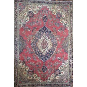 One Of The Kind Hand-Knotted Persian Wool Rug _ Luxurious Vintage Design, 8'7" x 2'7", Artisan