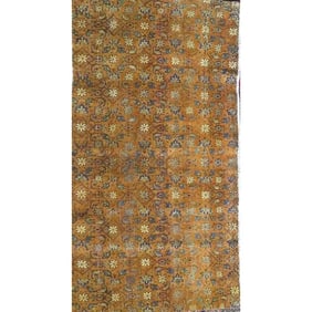 One Of The Kind Hand-Knotted Persian Wool Rug _ Luxurious Vintage Design, 8'6" x 3'5", Artisan