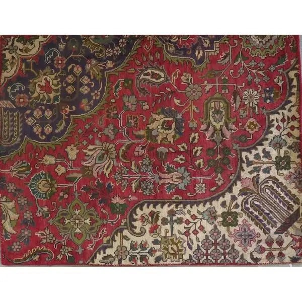 One Of The Kind Hand-Knotted Persian Wool Rug _ Luxurious Vintage Design, 7'1" x 4'6", Artisan: Hand-Knotted Persian Wool Rug _ Luxurious Vintage Design, 7'1" x 4'6", Artisan Crafted, Authentic hand-knotted traditional antique vintage Persian rugs, in excellent vintage condition with over 60 yea