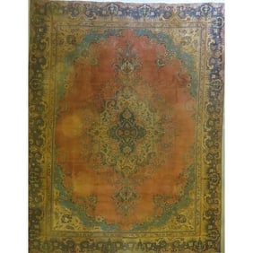 One Of The Kind Hand-Knotted Persian Wool Rug _ Luxurious Vintage Design, 8'2" x 5'2", Artisan