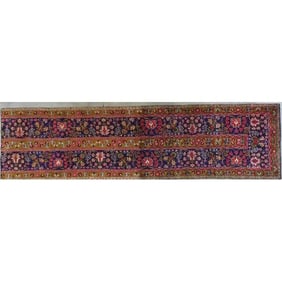 One Of The Kind Hand-Knotted Persian Wool Rug _ Luxurious Vintage Design, 3'4" x 2'7", Artisan