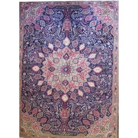 One Of The Kind Hand-Knotted Persian Wool Rug _ Luxurious Vintage Design, 8'0" x 4'9", Artisan