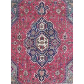 One Of The Kind Hand-Knotted Persian Wool Rug _ Luxurious Vintage Design, 8'0" x 1'11", Artisan