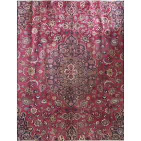 One Of The Kind Hand-Knotted Persian Wool Rug _ Luxurious Vintage Design, 7'5" x 5'8", Artisan