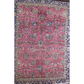 One Of The Kind Hand-Knotted Persian Wool Rug _ Luxurious Vintage Design, 7'10" x 2'6", Artisan