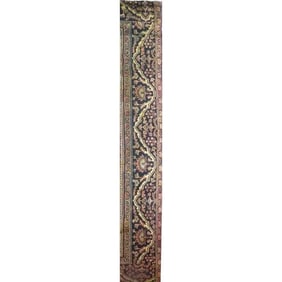 One Of The Kind Hand-Knotted Persian Wool Rug _ Luxurious Vintage Design, 5'3" x 2'9", Artisan