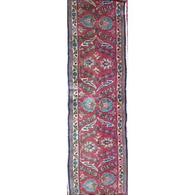 One Of The Kind Hand-Knotted Persian Wool Rug _ Luxurious Vintage Design, 3'9" x 3'9", Artisan