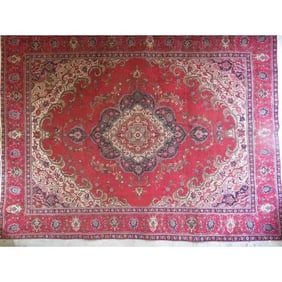 One Of The Kind Hand-Knotted Persian Wool Rug _ Luxurious Vintage Design, 12'8" x 9'5", Artisan