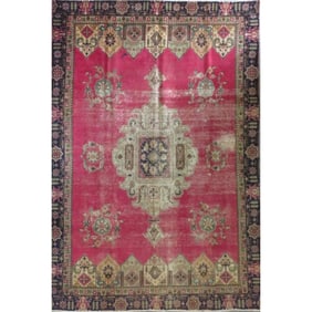 One Of The Kind Hand-Knotted Persian Wool Rug _ Luxurious Vintage Design, 12'4" x 8'6", Artisan
