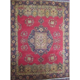 One Of The Kind Hand-Knotted Persian Wool Rug _ Luxurious Vintage Design, 12'4" x 9'6", Artisan
