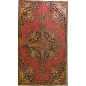 One Of The Kind Hand-Knotted Persian Wool Rug _ Luxurious Vintage Design, 12'4" x 9'4", Artisan