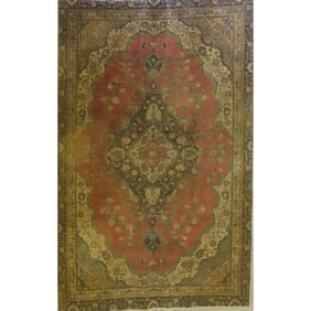 One Of The Kind Hand-Knotted Persian Wool Rug _ Luxurious Vintage Design, 12'4" x 9'2", Artisan