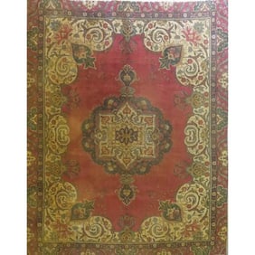 One Of The Kind Hand-Knotted Persian Wool Rug _ Luxurious Vintage Design, 11'5" x 8'9", Artisan