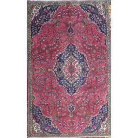One Of The Kind Hand-Knotted Persian Wool Rug _ Luxurious Vintage Design, 11'10" x 9'2", Artisan