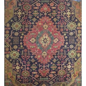 One Of The Kind Hand-Knotted Persian Wool Rug _ Luxurious Vintage Design, 11'10" x 8'6", Artisan