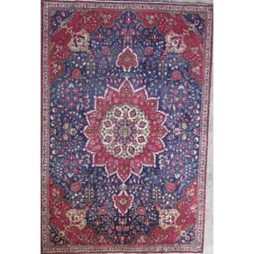 One Of The Kind Hand-Knotted Persian Wool Rug _ Luxurious Vintage Design, 10'8" x 6'11", Artisan