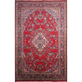 One Of The Kind Hand-Knotted Persian Wool Rug _ Luxurious Vintage Design, 10'5" x 6'6", Artisan
