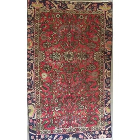 One Of The Kind Hand-Knotted Persian Wool Rug _ Luxurious Vintage Design, 10'4" x 7'1", Artisan