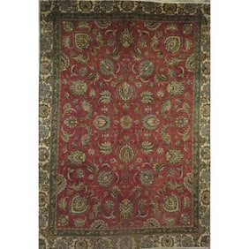 One Of The Kind Hand-Knotted Persian Wool Rug _ Luxurious Vintage Design, 10'2" x 6'11", Artisan
