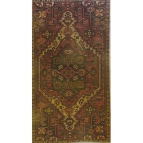 One Of The Kind Hand-Knotted Persian Wool Rug _ Luxurious Vintage Design, 10'11" x 8'9", Artisan