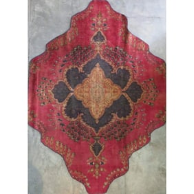 One Of The Kind Hand-Knotted Persian Wool Rug _ Luxurious Vintage Design, 10'1" x 7'2", Artisan