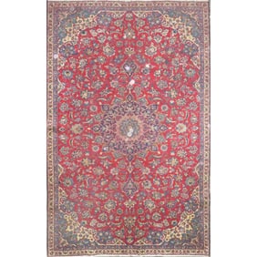 One Of The Kind Hand-Knotted Persian Wool Rug _ Luxurious Vintage Design, 10'0" x 6'8", Artisan