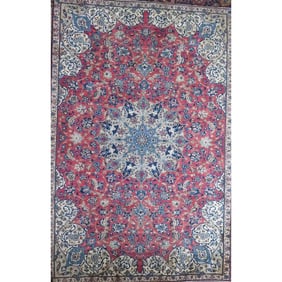 One Of The Kind Hand-Knotted Persian Wool Rug _ Luxurious Vintage Design, 12'11" x 9'10", Artisan