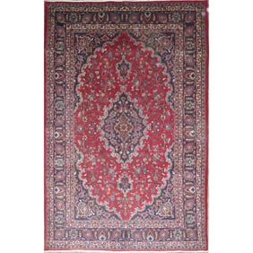 One Of The Kind Hand-Knotted Persian Wool Rug _ Luxurious Vintage Design, 9'7" x 6'2", Artisan