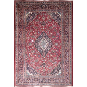 One Of The Kind Hand-Knotted Persian Wool Rug _ Luxurious Vintage Design, 9'5" x 6'4", Artisan