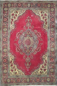 One Of The Kind Hand-Knotted Persian Wool Rug _ Luxurious Vintage Design, 9'4" x 6'0", Artisan